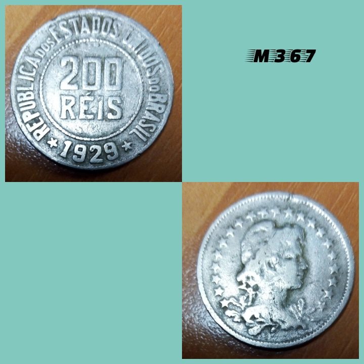 Moeda 200 réis 1929 cupro níquel - M367