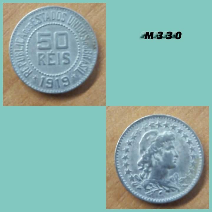 Moeda 50 réis 1919 cuproníquel - M330