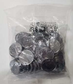Sache lacrado 50 centavos 2022 com 50 peças Flor de cunho