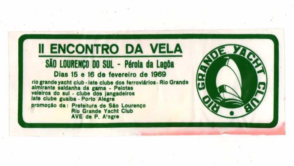 Antigo Plastico Adesivo - II Encontro da Vela - São Lourenço do Sul - Anos 60