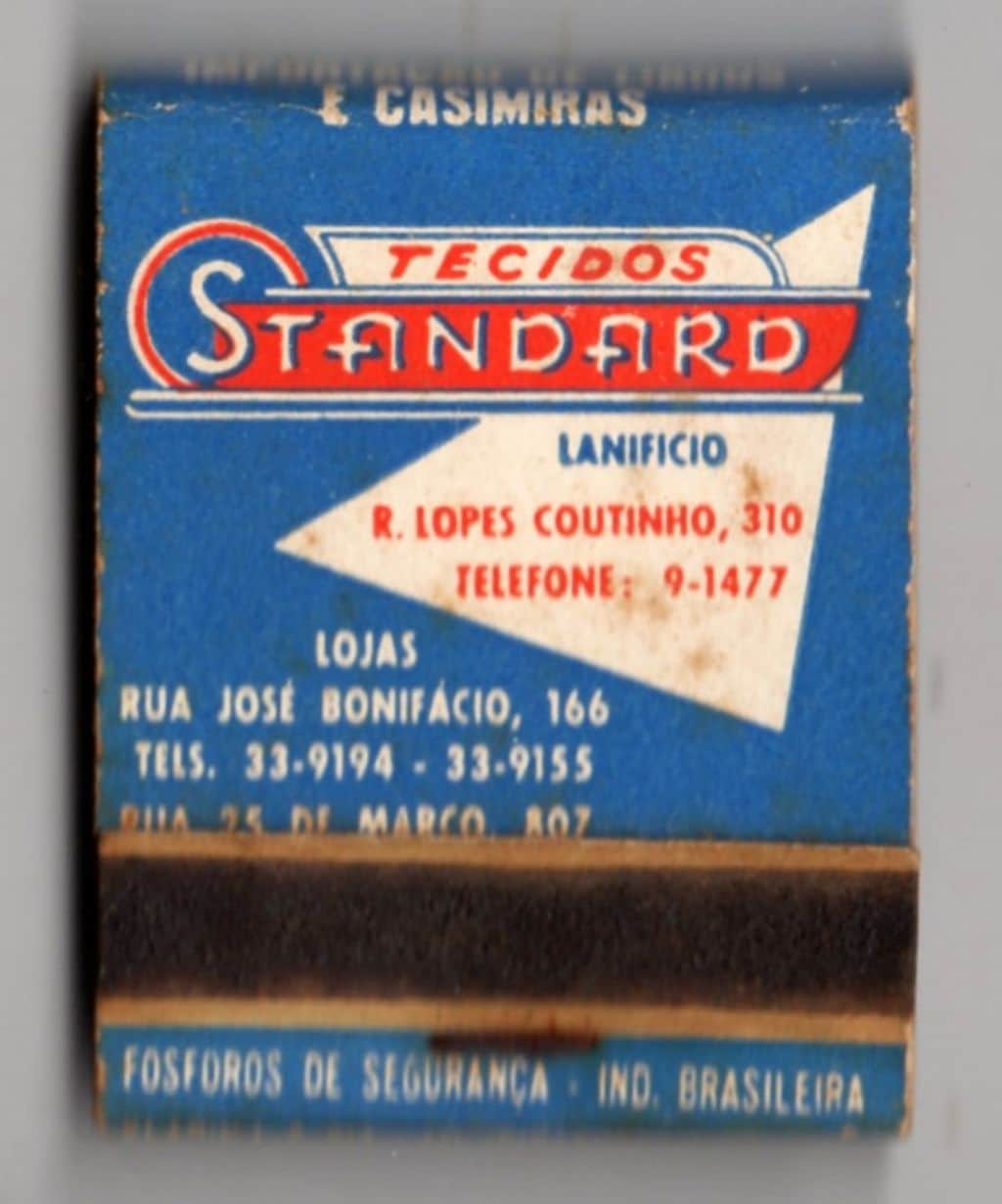 Caixa De Fosforos - Standard Tecidos - São Paulo - Anos 50