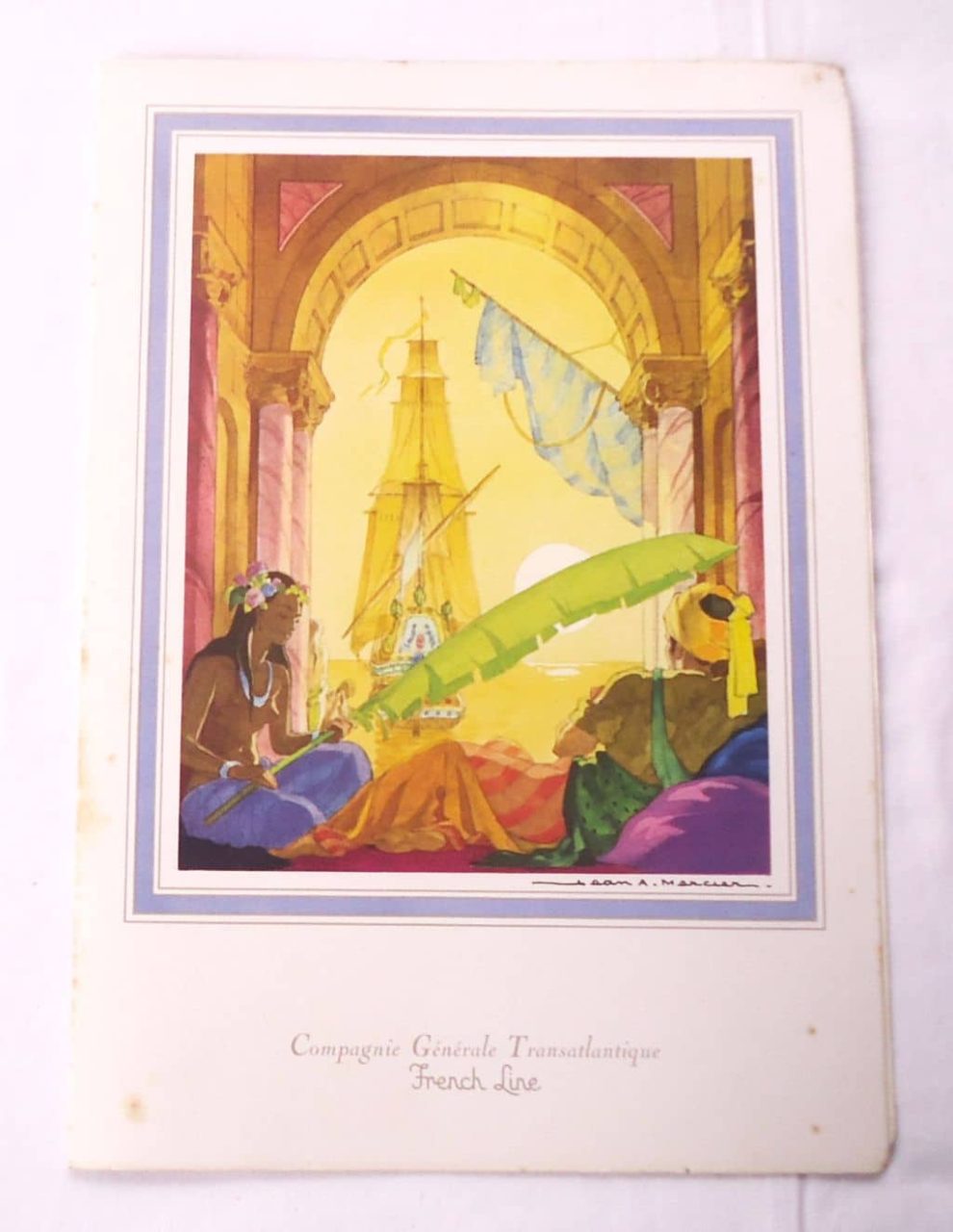 | Casa do Colecionador Cardapio De Navio - France - French Line - 18 Janeiro 1971