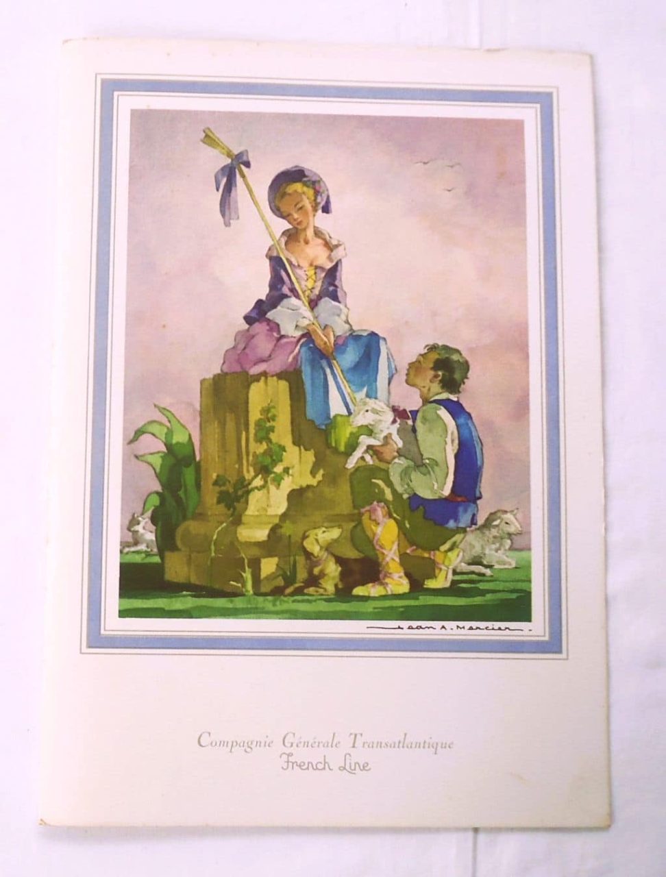 Cardapio De Navio - SS France - French Line - 19 Janeiro 1971