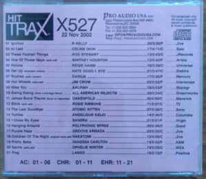 Cd promo para rádios Hit Trax X527 / Celine Dion Whitney Houston Rod Stewart.