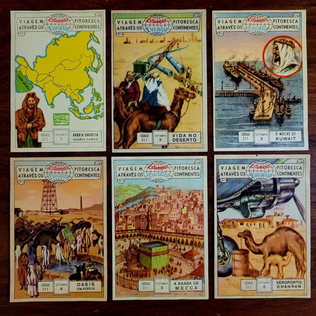 Estampas Eucalol - Série 311 Completa - Viagem Pitoresca Através os Continentes - Arábia Saudita (Ano 1954)