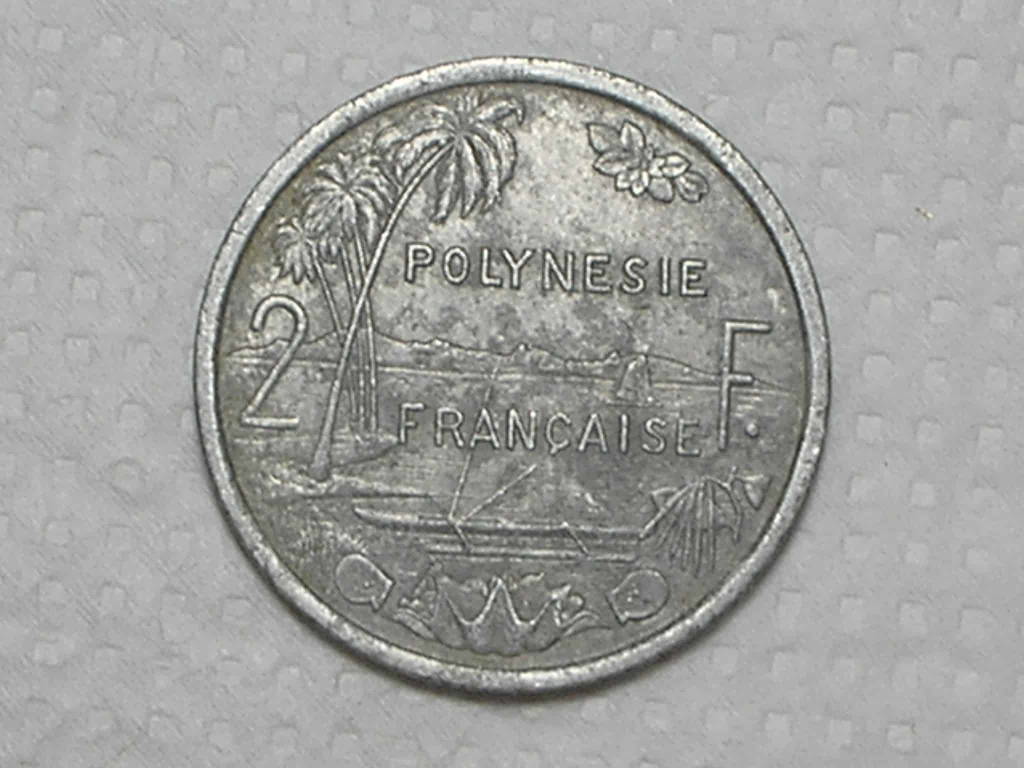Polinesia Francesa) 2 Francs - 1977 / Al / box31