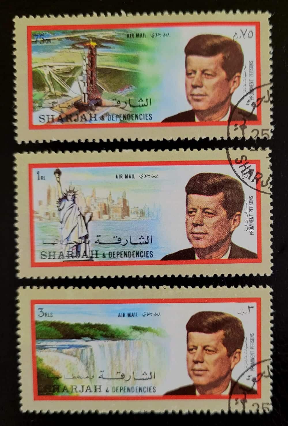 Selos Emirados Arabes Unidos Sharjah John F. Kennedy 2 Casa do Colecionador