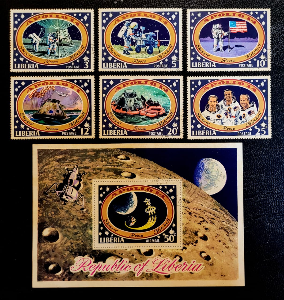 Selos Liberia A 3a Aterrissagem Tripulada na Lua Apollo 14 1 Casa do Colecionador