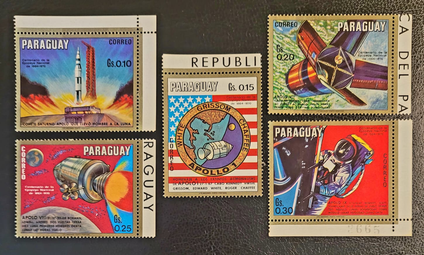 Selos Paraguai Programa Apollo 1 Casa do Colecionador