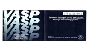 Bilhete Passagem - Viação Aerea São Paulo - VASP - Anos 70