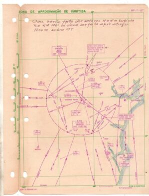 Carta Aeronautica Zona De Aproximação de Curitiba - PR - Anos 50