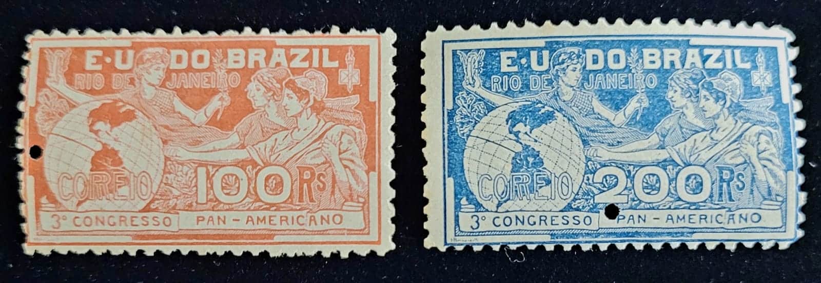 Comemorativos - RHM C0005 e C0006 (Novos) Série Completa - 3º Congresso Panamericano/RJ - 23/07/1906 (Selos da República)
