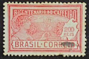 Comemorativos - RHM C0022 A (Usado - Variedade) 200 Réis - Bicentenário do Plantio do Café no Brasil - 05/02/1928