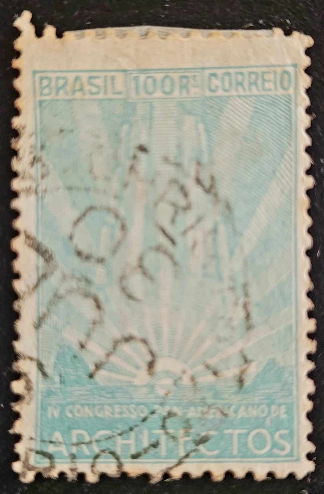 Comemorativos - RHM C0024 (Usado) 100 Réis - 4º Congresso de Arquitetura e 4ª Exposição Panamericana de Arquitetura - 20/06/1930 (Selos do Brasil)