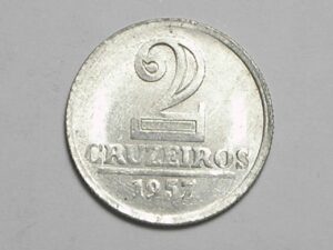 Data escassa - 2 Cruzeiros de 1957 em aluminio, poucas emissões