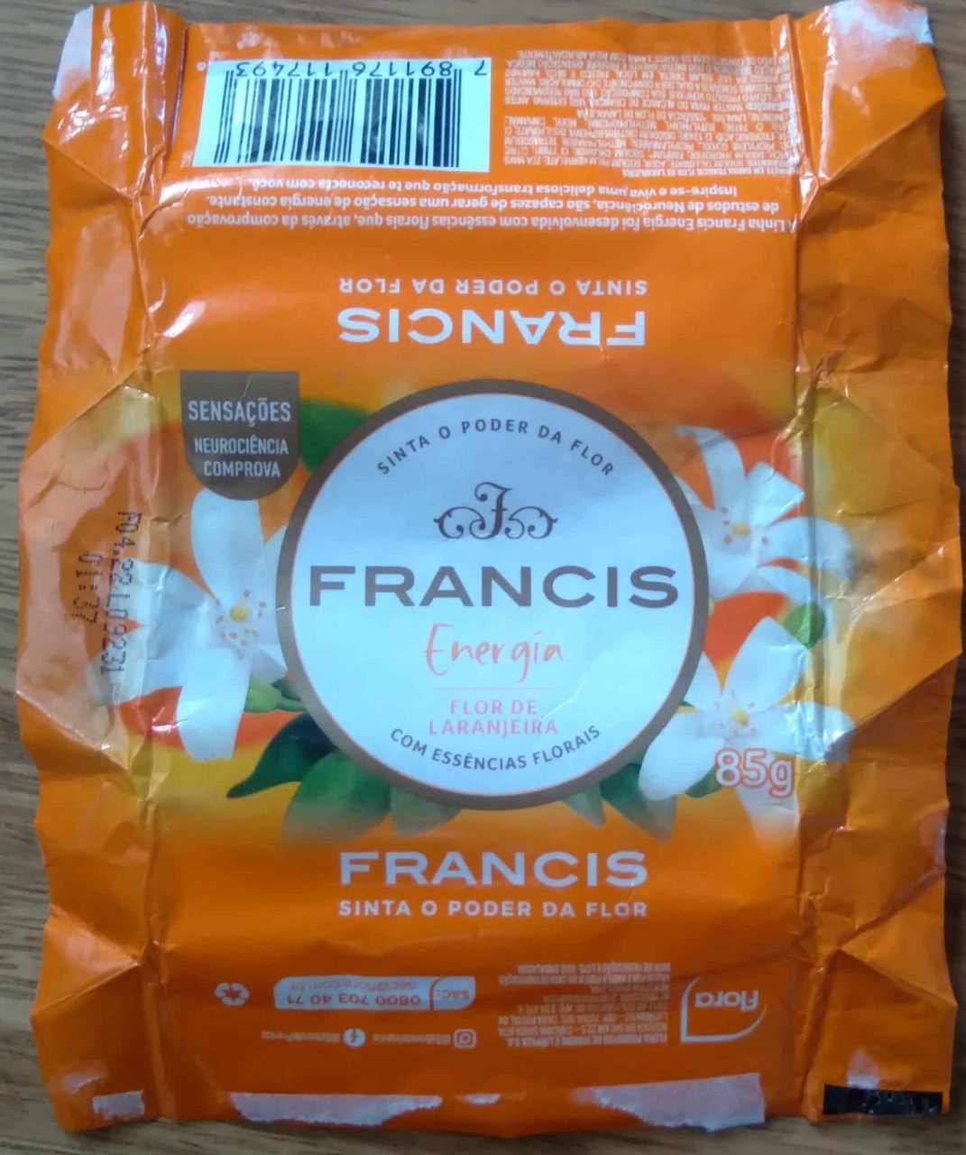 Embalagem de papel Sabonete Francis Energia 85g / Flor de Laranjeira.