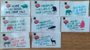 Figurinhas Ping Pong Animais em Extinção Frases / valor de cada.