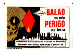 Plastico Adesivo Petrobras Balao No Ceu Perigo Na Terra - Anos 60