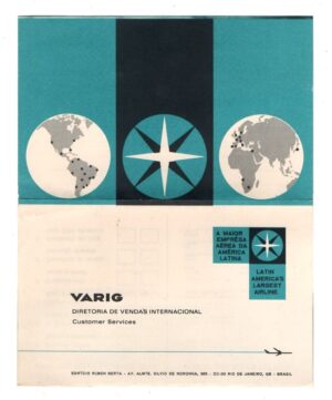 Varig - Envelope Pesquisa De Satisfação - Pp- VJT - Anos 60