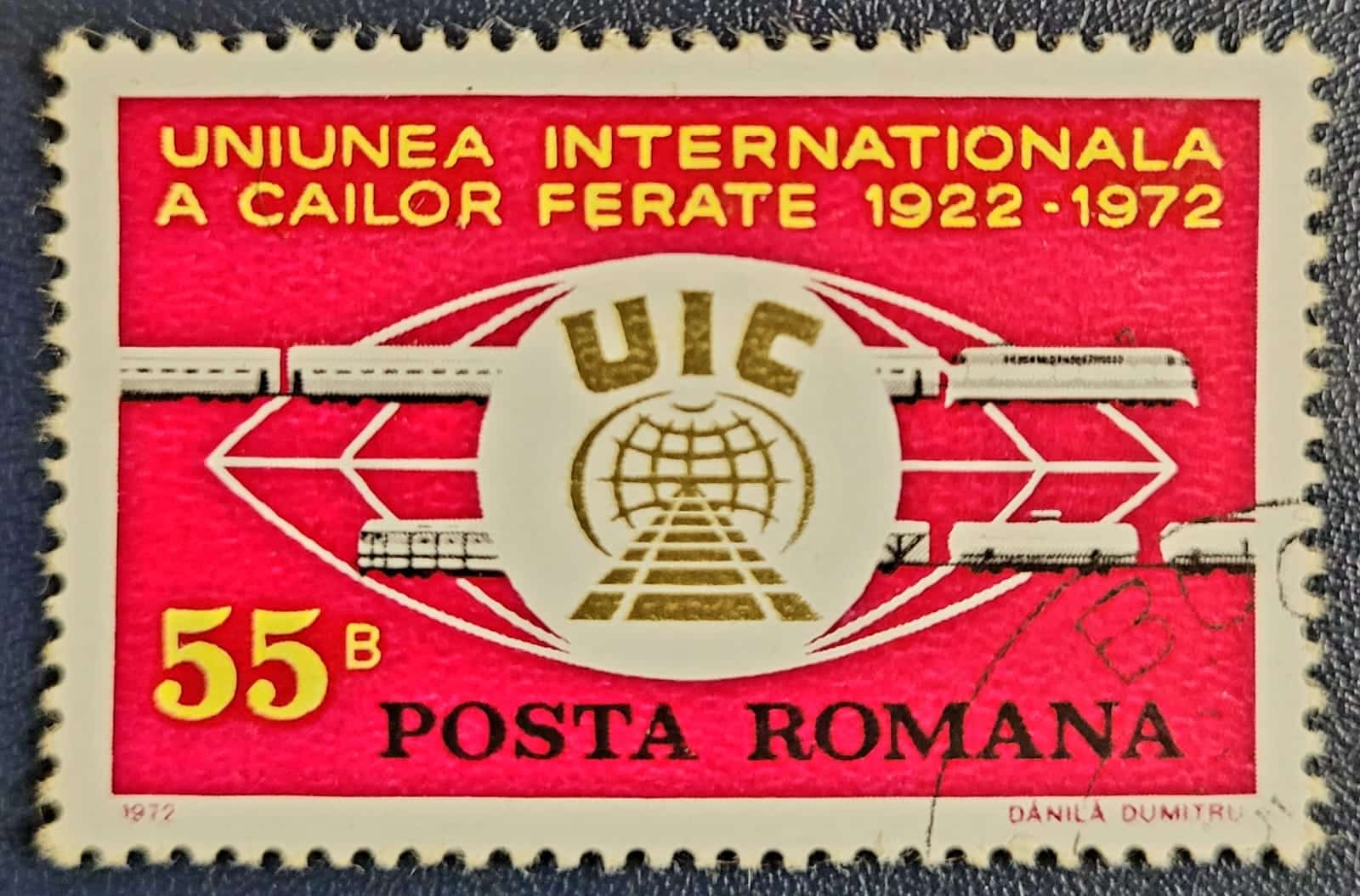 Selo Romenia 50o Aniversario da Uniao Ferroviaria Internacional 1 Casa do Colecionador