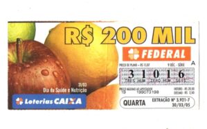 Antigo Bilhete De Loteria Federal do Brasil - Dia da Saude e Nutrição- 2005