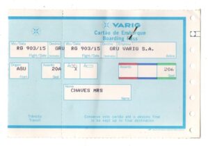 Cartão De Embarque - Varig - Assunção - Guarulhos - Anos 90