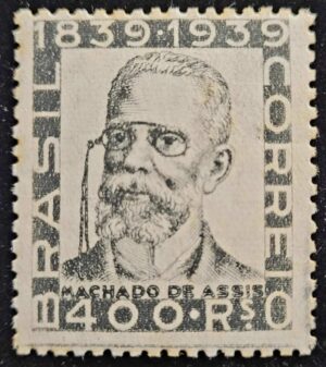 Comemorativos - RHM C0152A (Novo com Goma-Variedade) 400 Réis - Centenário do Nascimento de Joaquim Maria Machado de Assis - 01/11/1940 (Selos do Brasil)