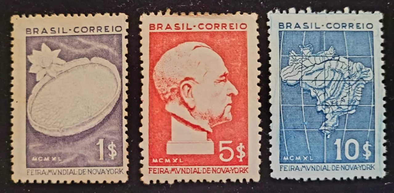 Comemorativos - RHM C0153 a C0155 (Novos) Série Completa - Feira Mundial de New York - 30/10/1940 (Selos do Brasil)