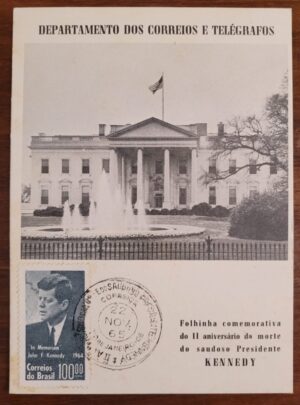 Folhinha Comemorativa - RHM F-O-23 - 2º Aniversário da Morte de J.F. Kennedy - 22/11/1965