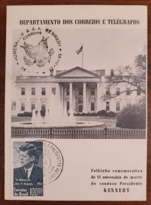 Folhinha Comemorativa - RHM F-O-23 - 2º Aniversário da Morte de J.F. Kennedy - 22/11/1965