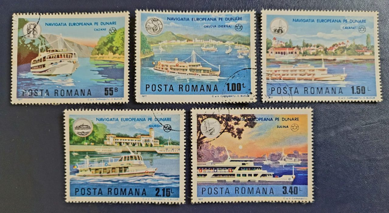 Romênia - SW Nº 3473 a 3478 - Comissão do Danúbio (Usados) Série Incompleta - 28/12/1977 - Selos