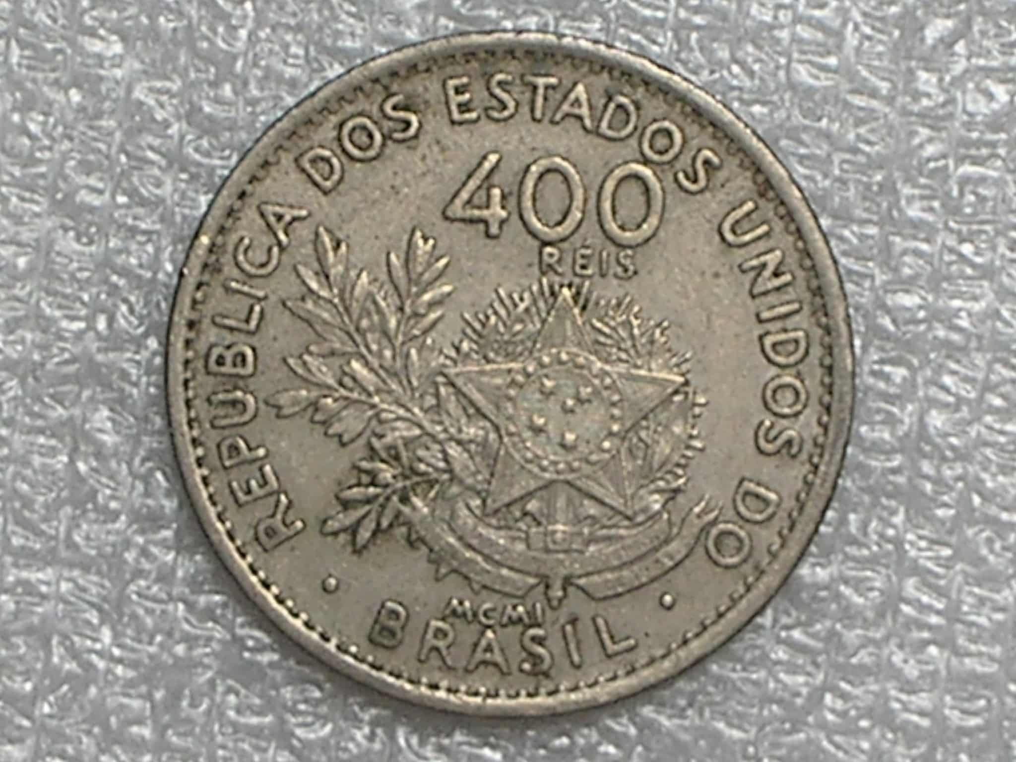 400 Réis - 1901 = McmI - Cu/Niquel / Anel estrelar perfeitos e Libert visivel que são dificeis aparecerem bonitas assim / Temos outras / 06