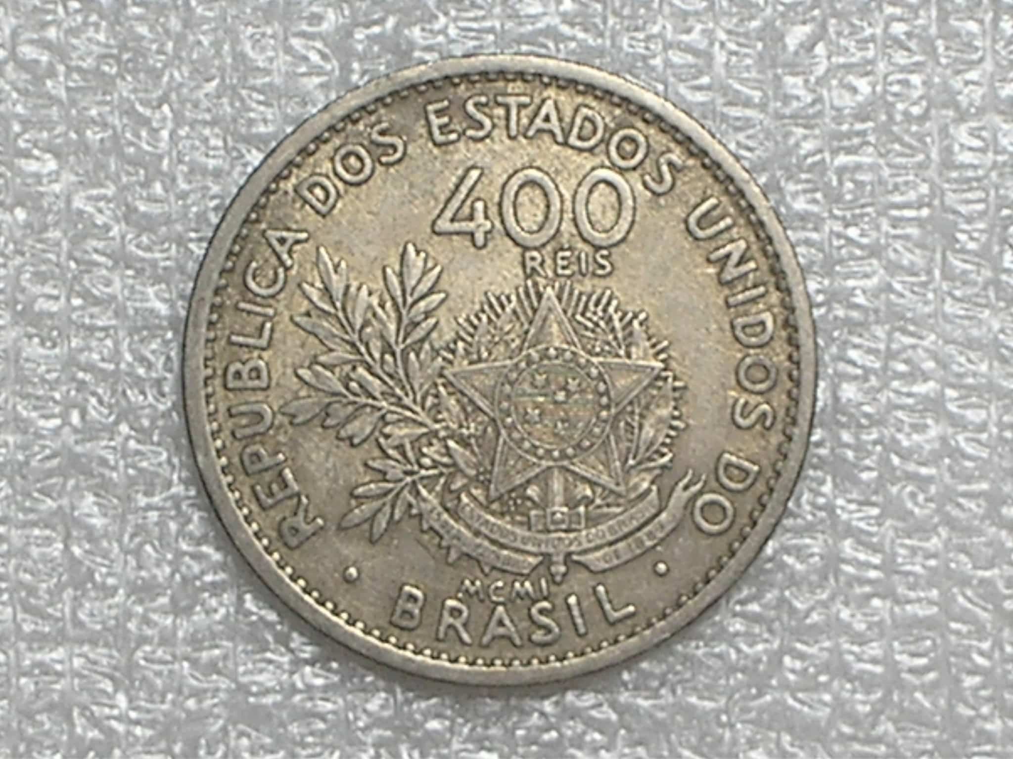 400 Réis - 1901 = McmI - Cu/Niquel / Anel estrelar perfeitos e Libert visivel que são dificeis aparecerem bonitas assim / Temos outras / 08