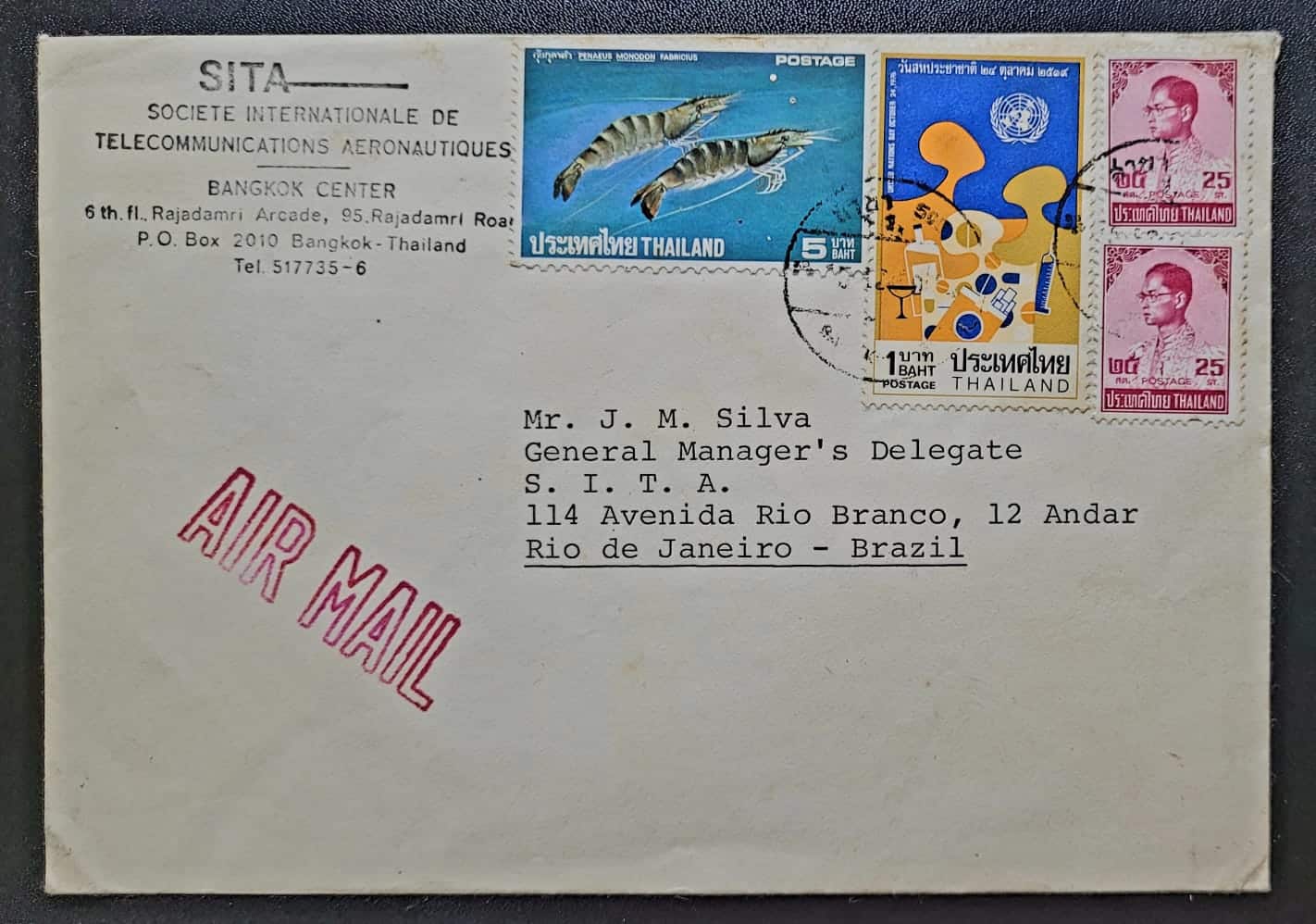 Envelope Circuado Tailandia Brasil 1 1 Casa do Colecionador