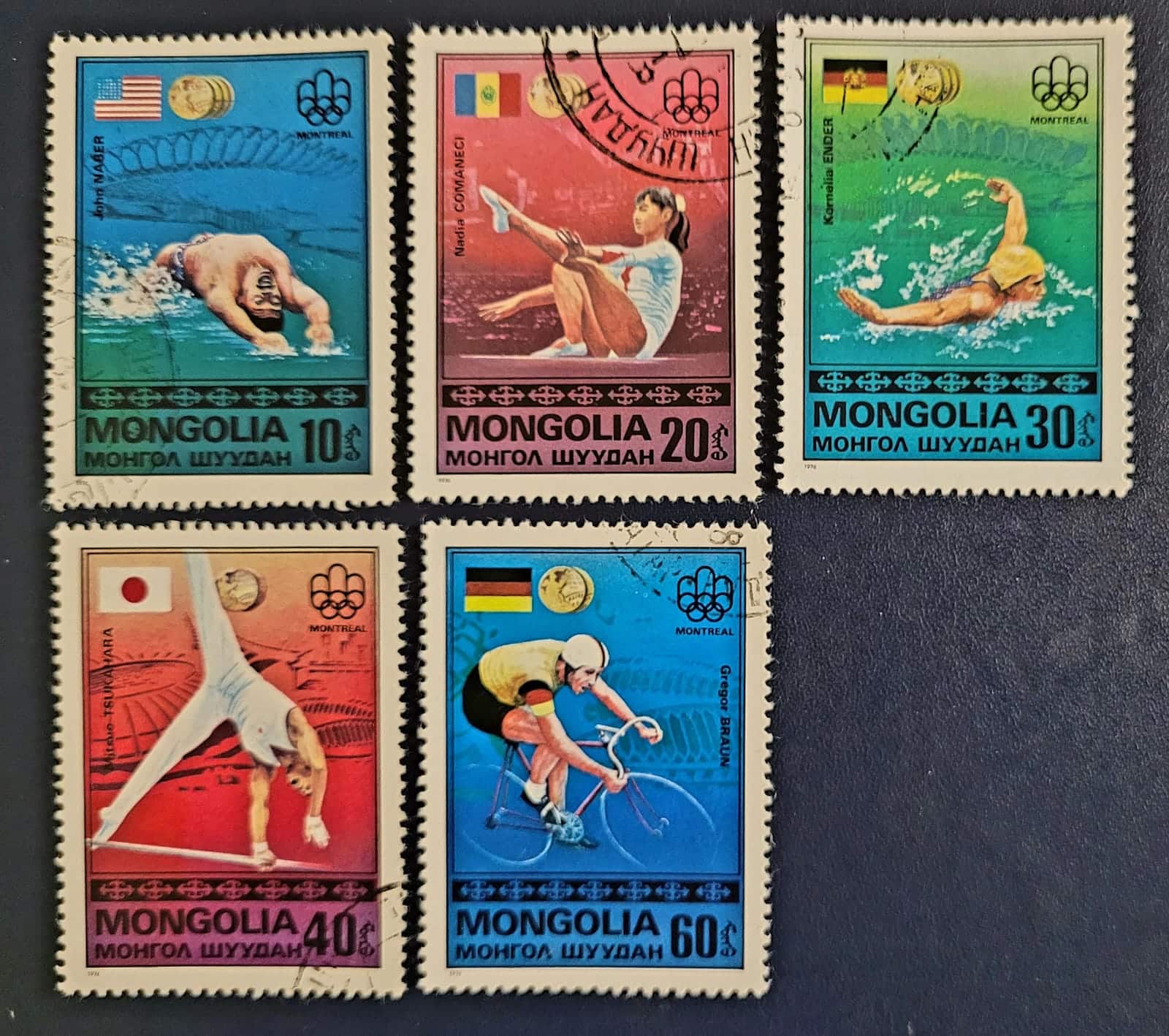 Selos Mongolia Jogos Olimpicos de 1976 Montreal Vencedores da Medalha de Ouro 1 Casa do Colecionador