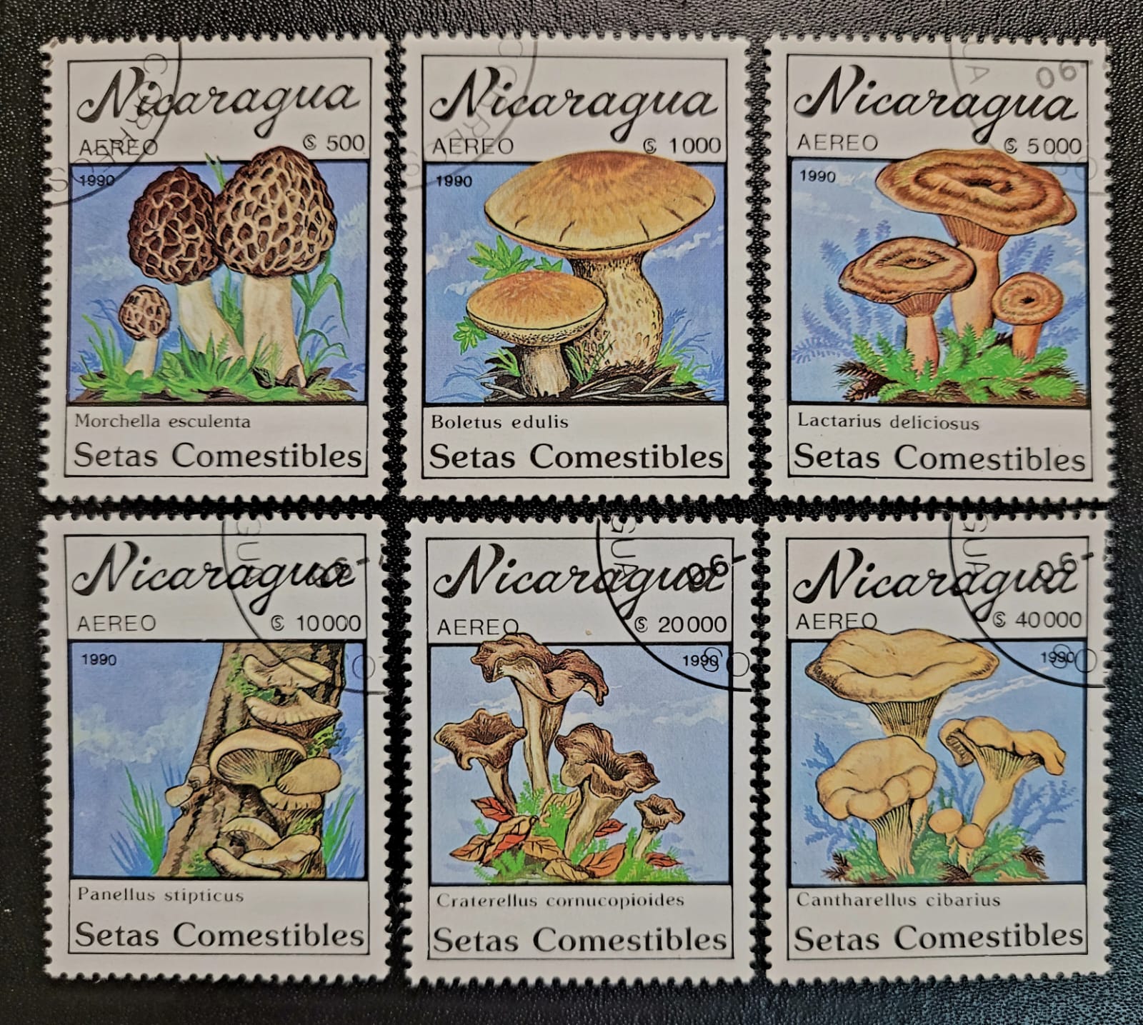 Selos Nicaragua Cogumelos 1 Casa do Colecionador