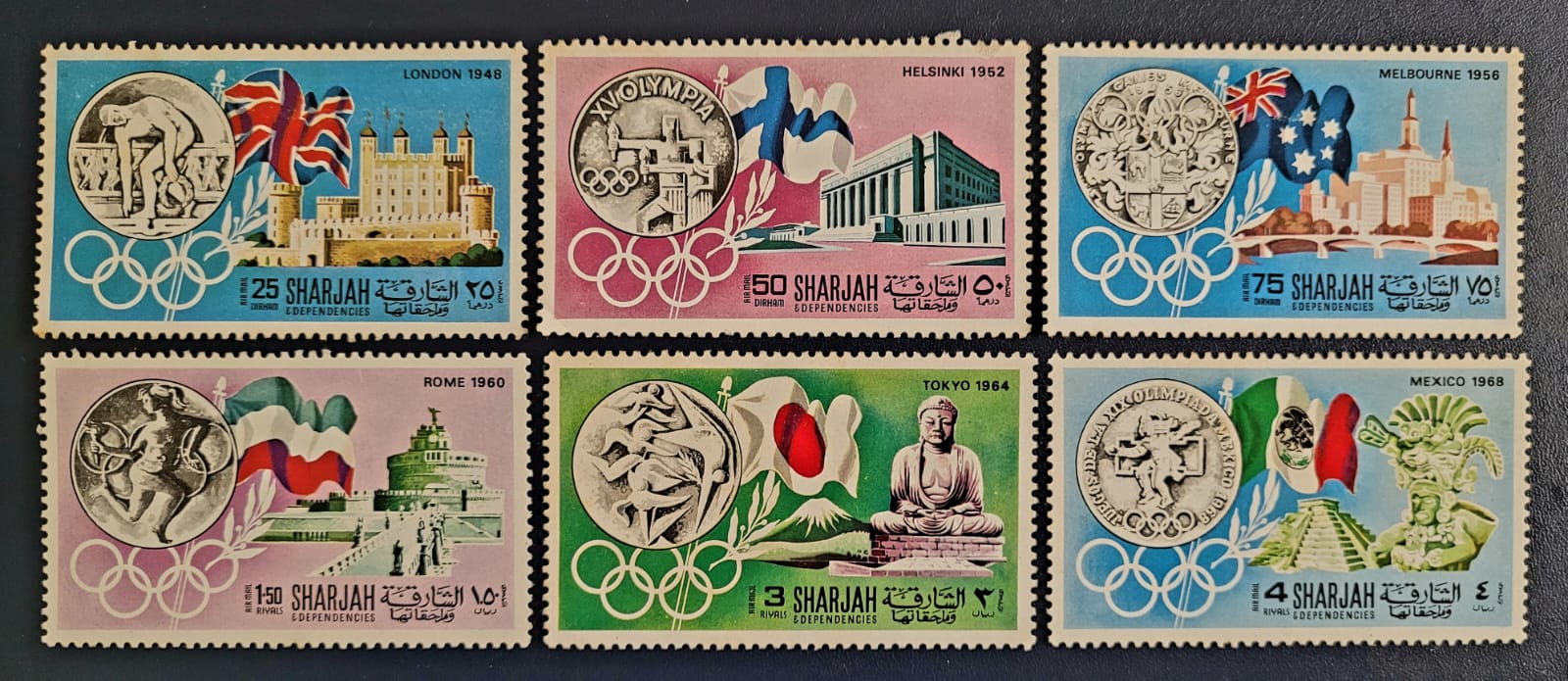 Selos Sharjah Historia dos Jogos Olimpicos 1 Casa do Colecionador