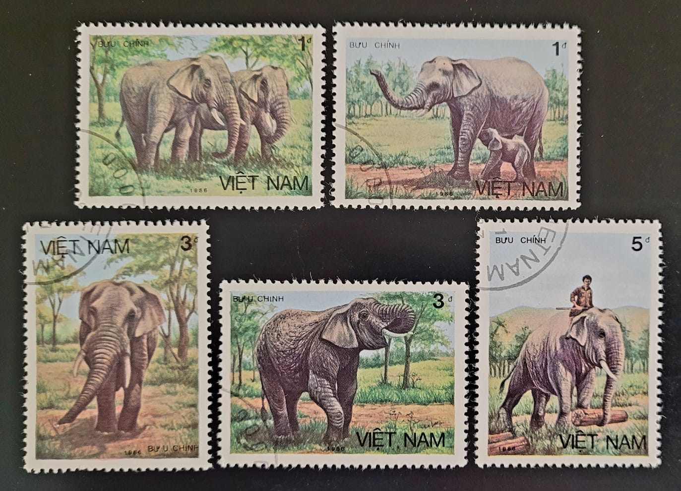 Selos Vietna Elefantes 1 Casa do Colecionador
