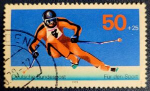 Alemanha Sw No 0847 Esqui Alpino 12 01 1978 Selo Usado