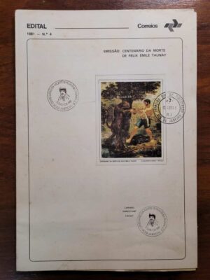Edital Correios 1981 - Nº 04 - Bloco RHM B48 - Centenário da Morte de Felix Émile Taunay - 10/04/1981