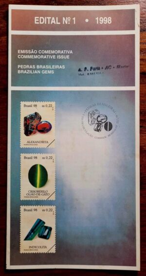 Edital Correios 1998 - Nº 01 - Selos RHM C2069 a C2071 - Pedras Brasileiras - 22/01/1998