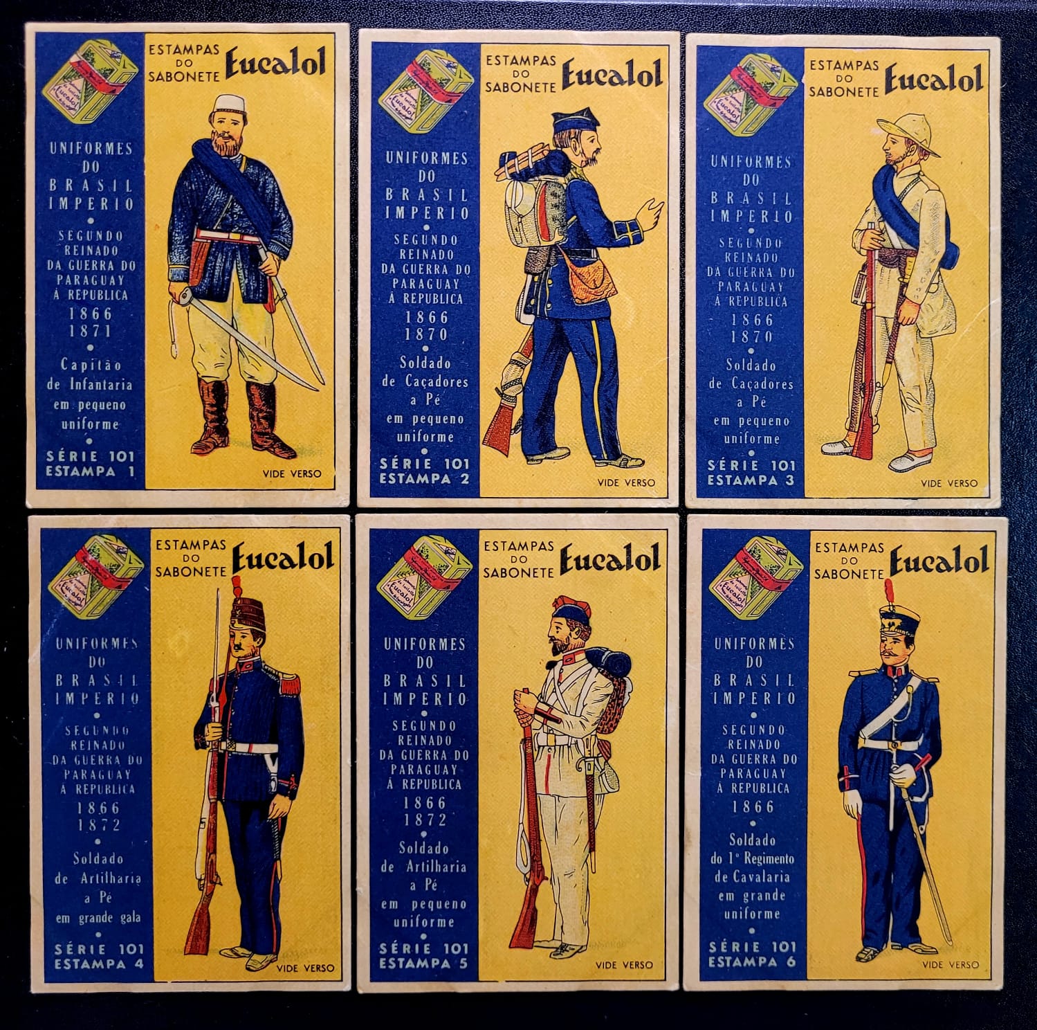 Estampas Eucalol Serie 101 Completa Uniformes do Brasil Imperio 1866 1 Casa do Colecionador