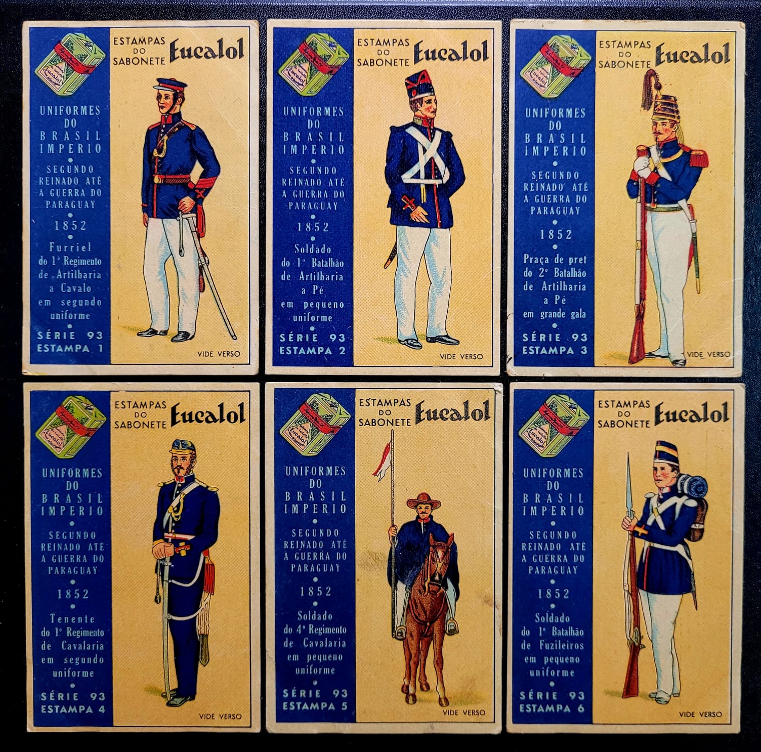 Estampas Eucalol Serie 93 Completa Uniformes do Brasil Imperio 1852 1 Casa do Colecionador
