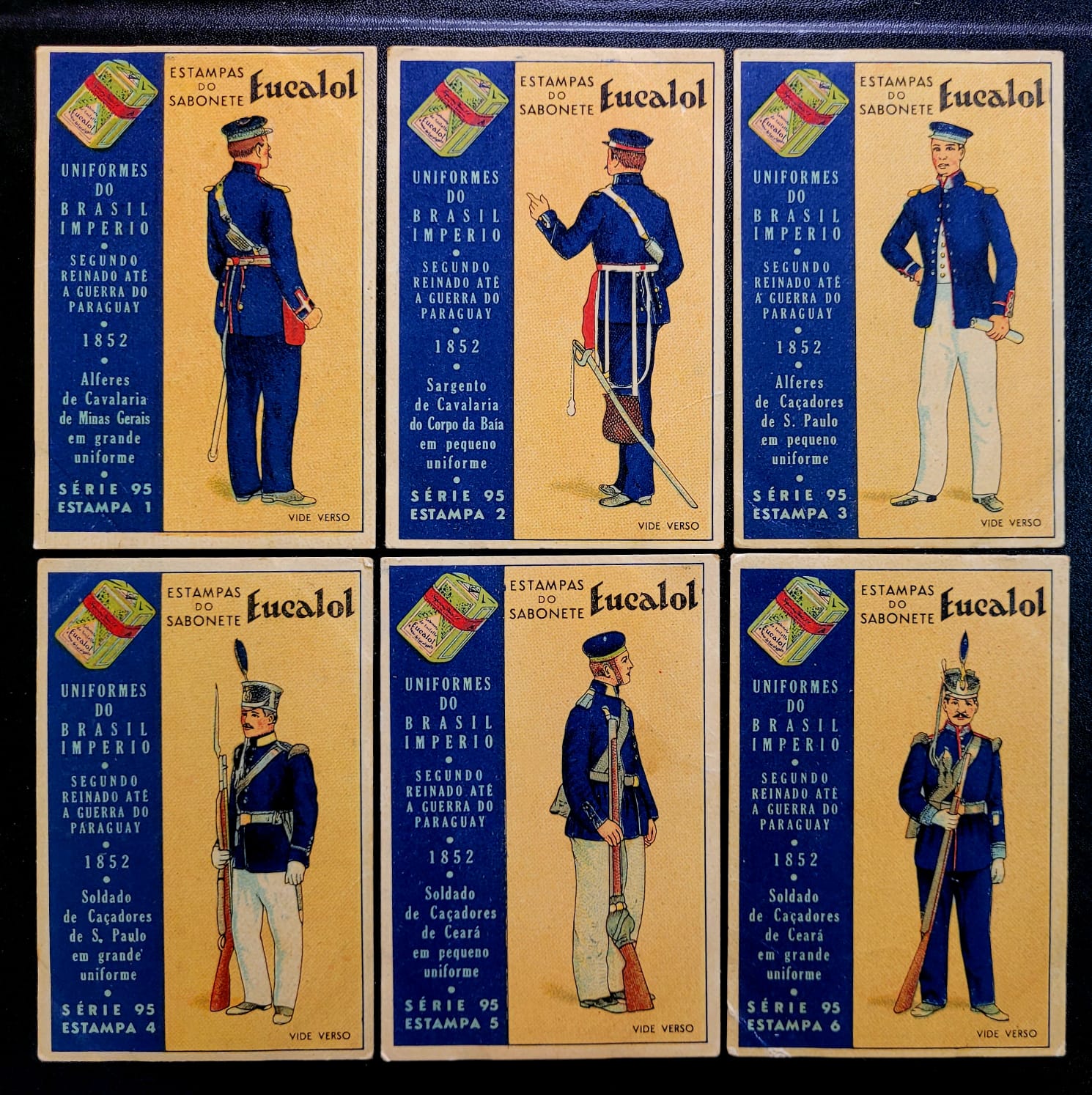 Estampas Eucalol Serie 95 Completa Uniformes do Brasil Imperio 1852 3 Casa do Colecionador