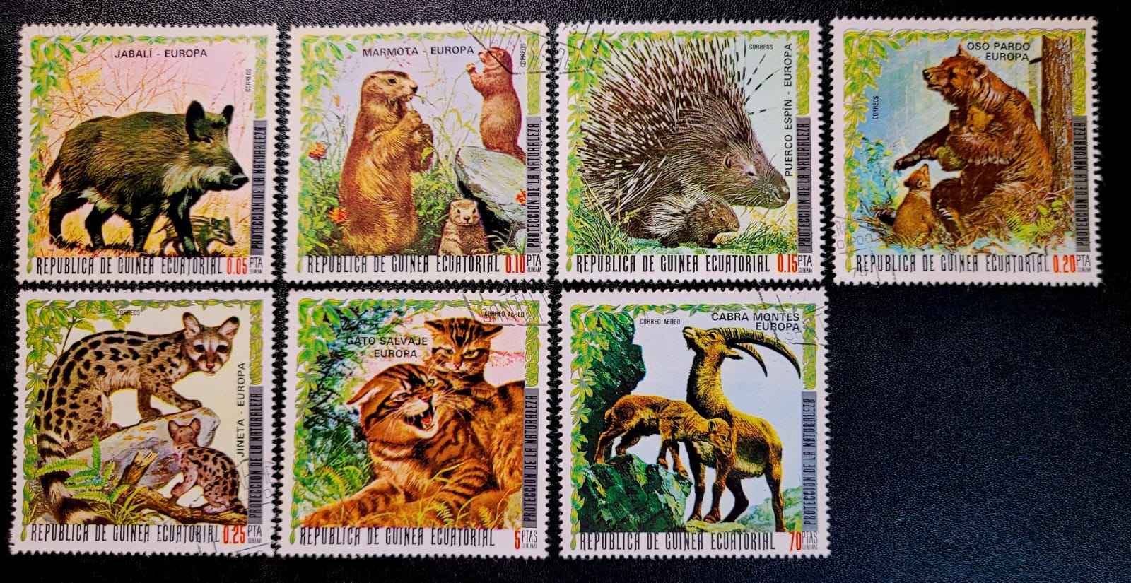Selos Guine Equatorial Fauna Europeia 1 Casa do Colecionador