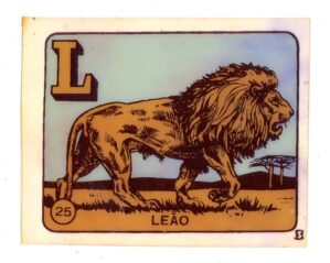 Antigo Plastico Adesivo - Coleção Nora - Animais - Nº 25 Leão - Anos 60