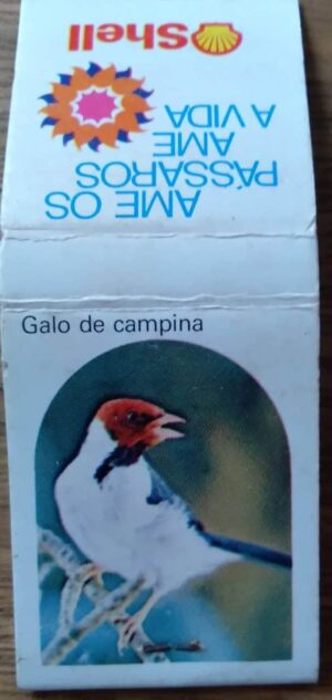 Cartela Fosforos Fiat Lux Shell Aves / Galo da campina.