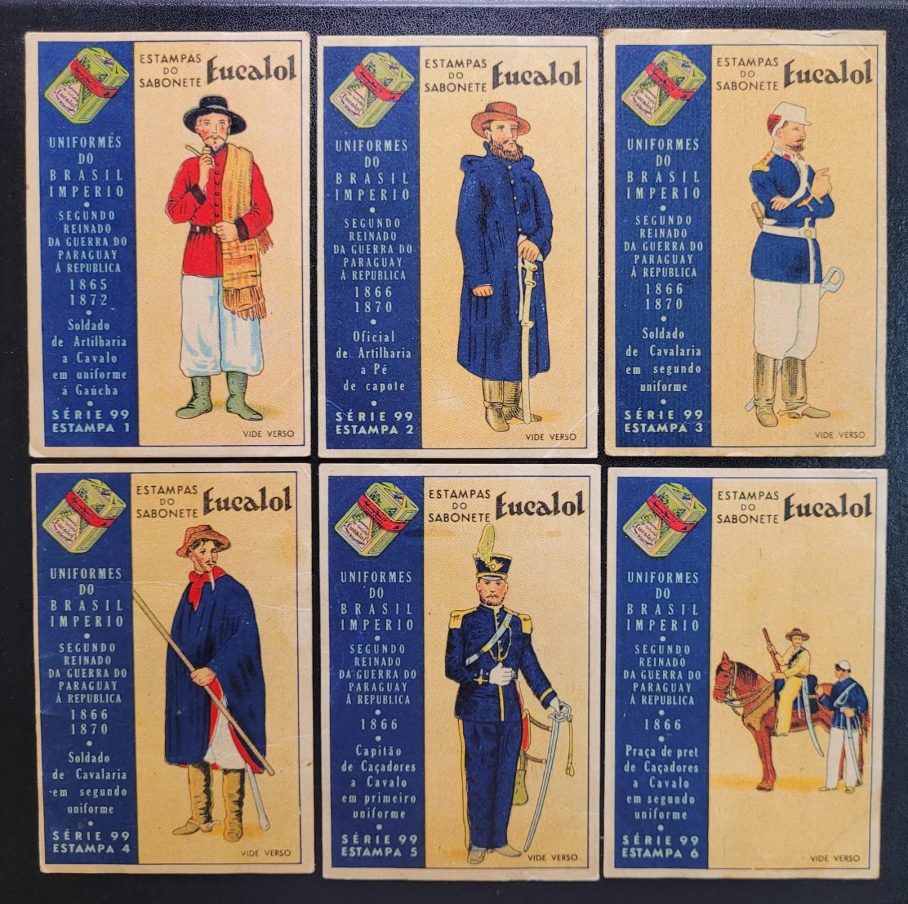 Estampas Eucalol - Série 99 Completa - Uniformes do Brasil Império 1866 (Anos 1930)