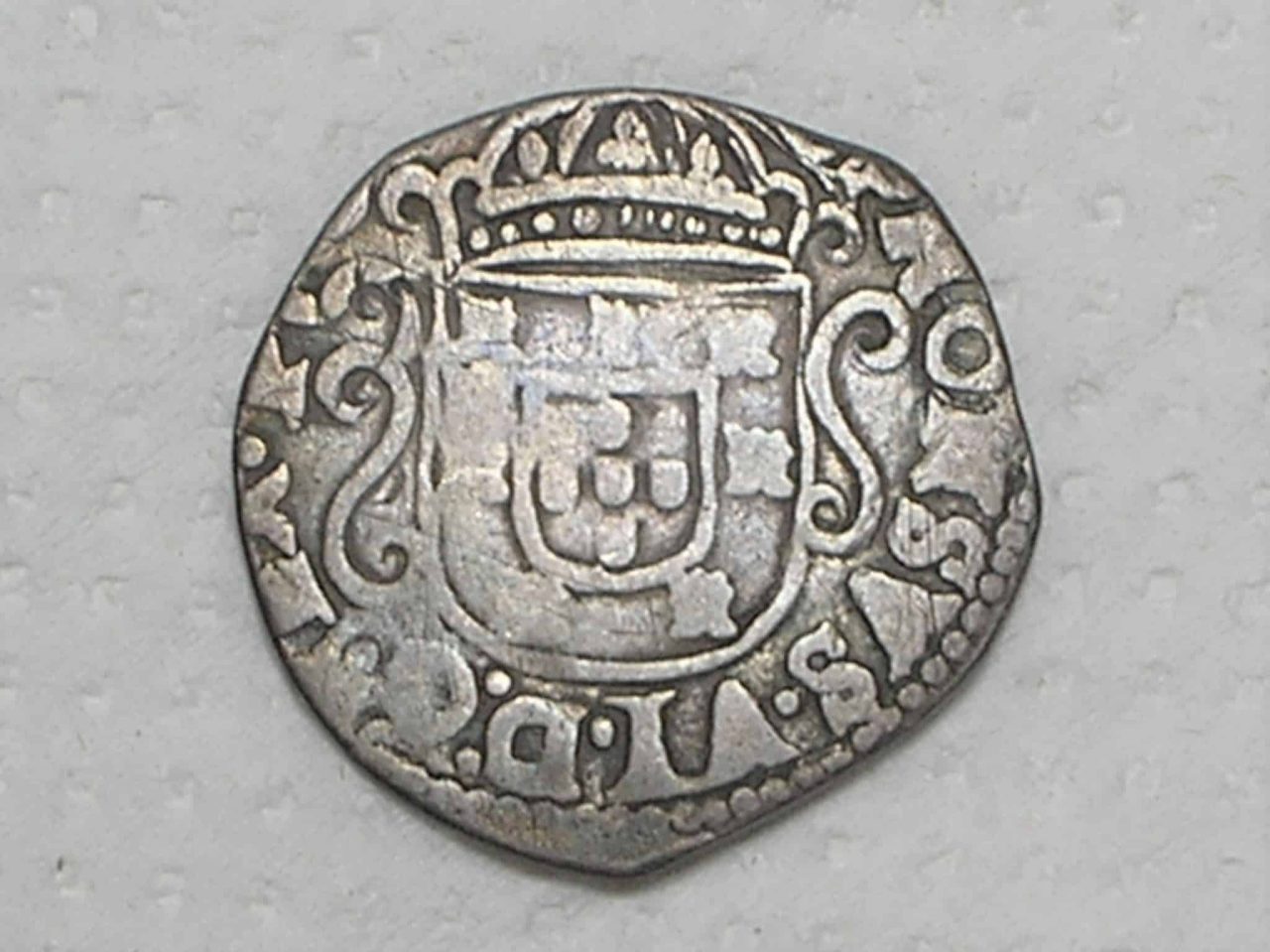 Portugal) 1/2 Meio Tostão = 50 Réis - 1657 a 1667 (Sem data) - Reinado de Alfhonsus VI / In Hoc Signo Vinces / Prata / Escassa / p.01