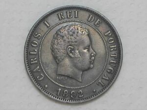 Portugal) 20 Réis - 1892 / Carlos I / Soberba / Cobre / p.01
